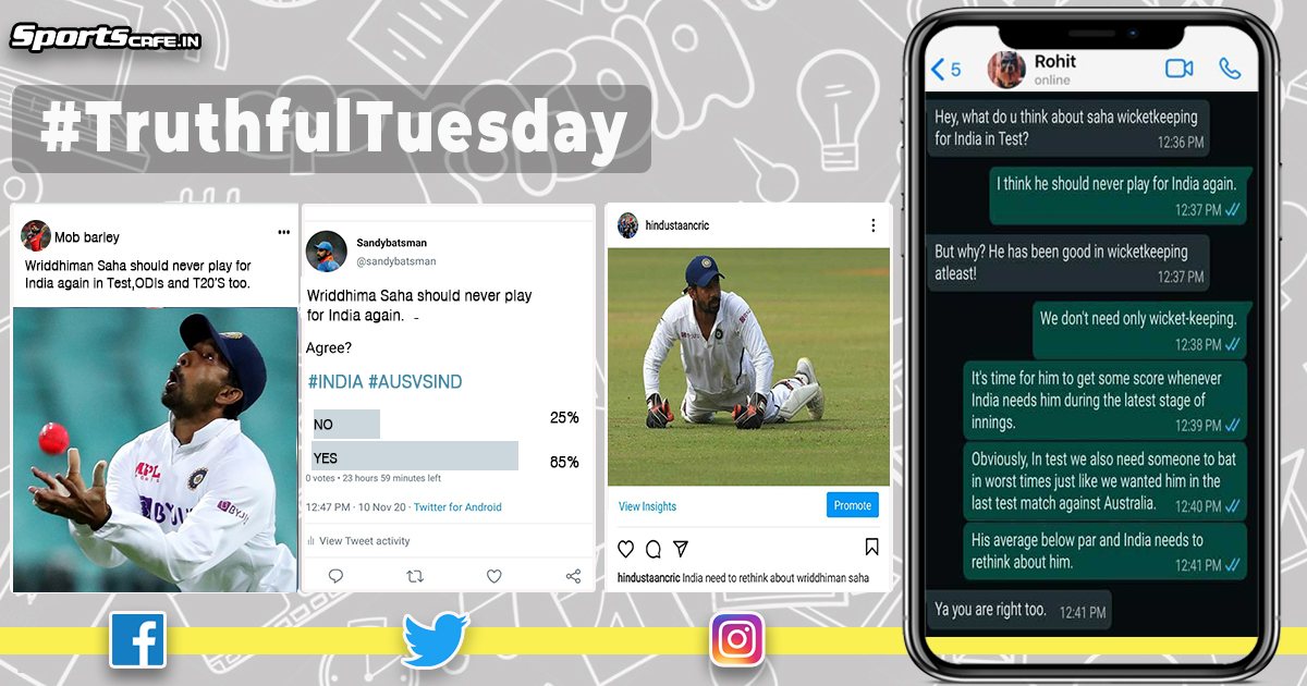 Truthful Tuesday | It is time for India to move on from Wriddhiman Saha - altogether