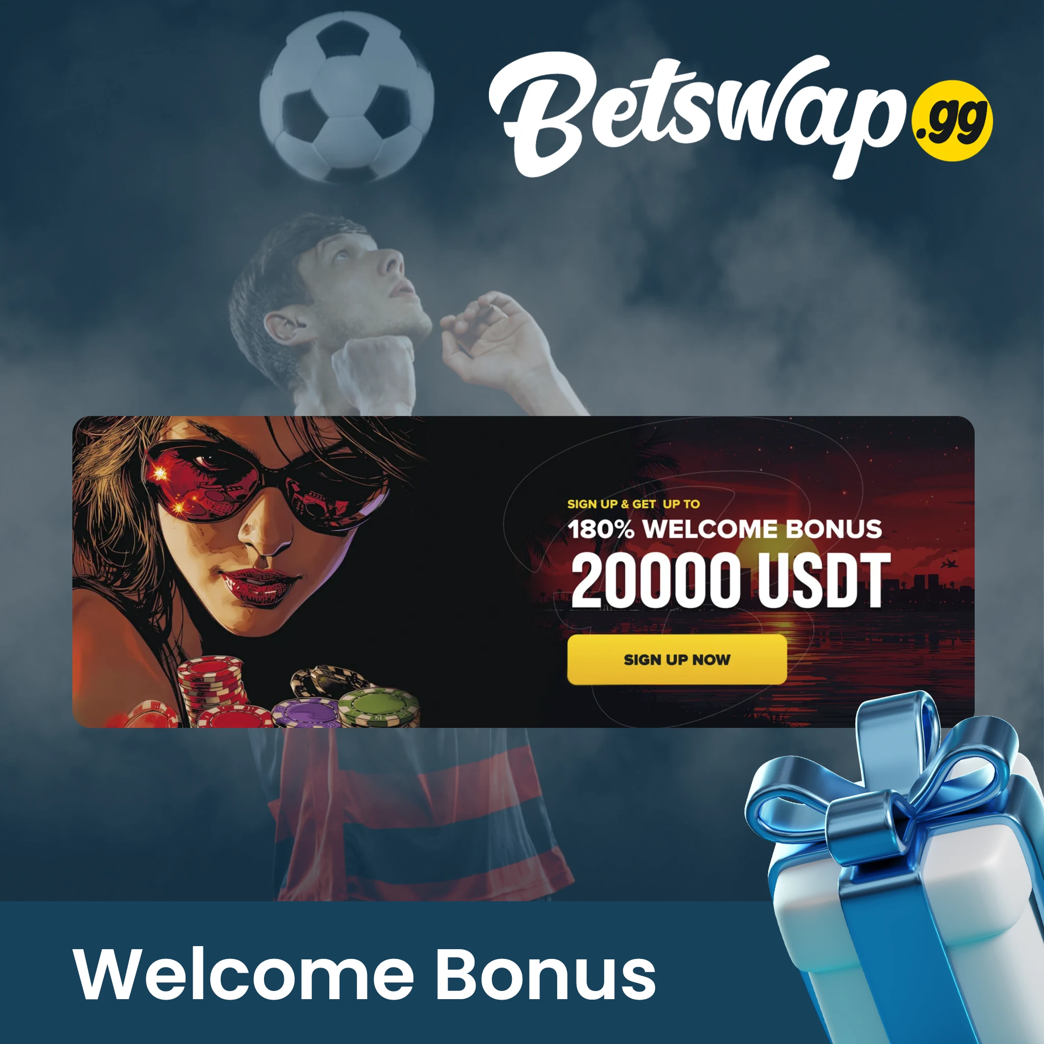 Betswap Welcome Bonus 180% up to 20,000 USDT