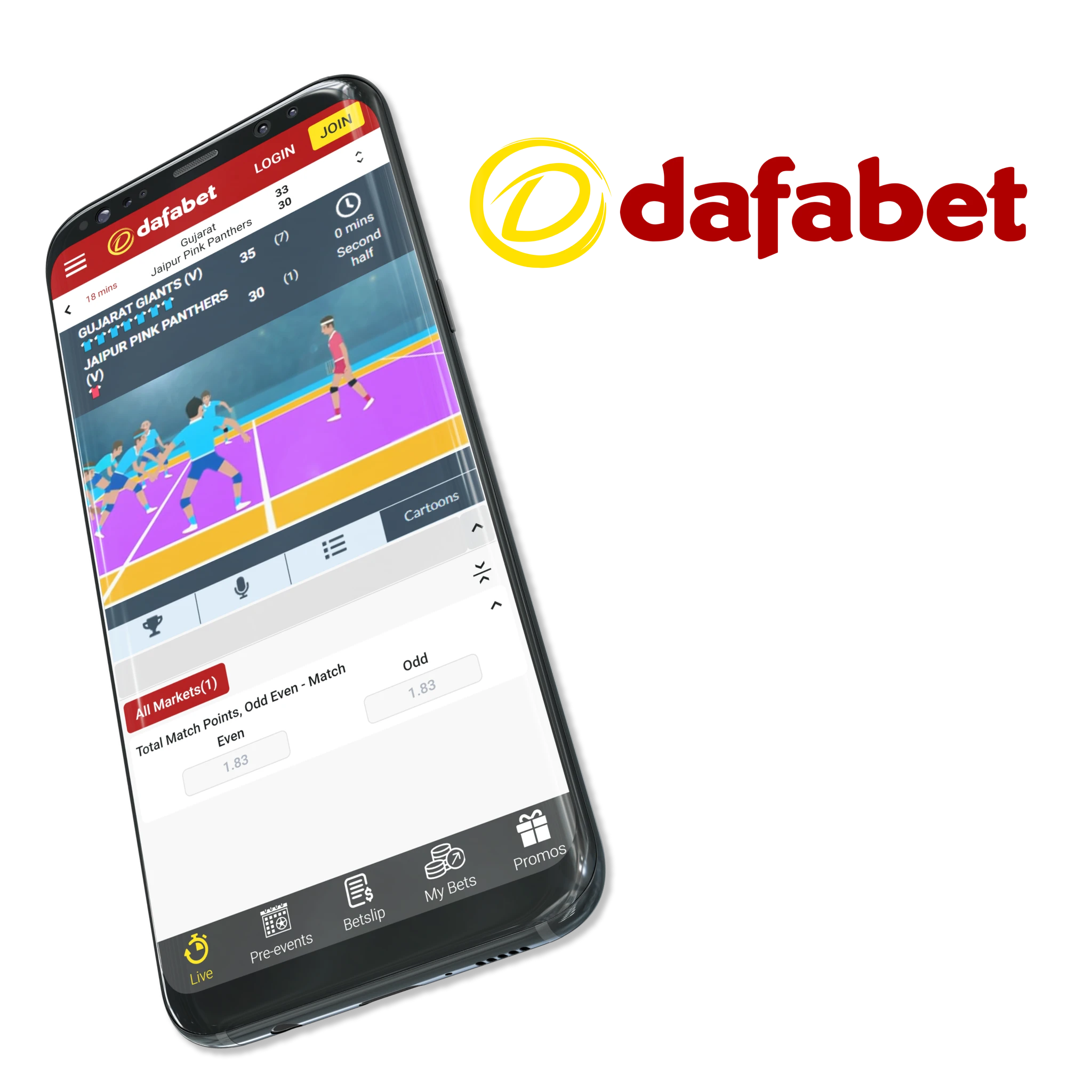 The Dafabet app is the perfect solution for those who want to bet on kabaddi and win regularly. 