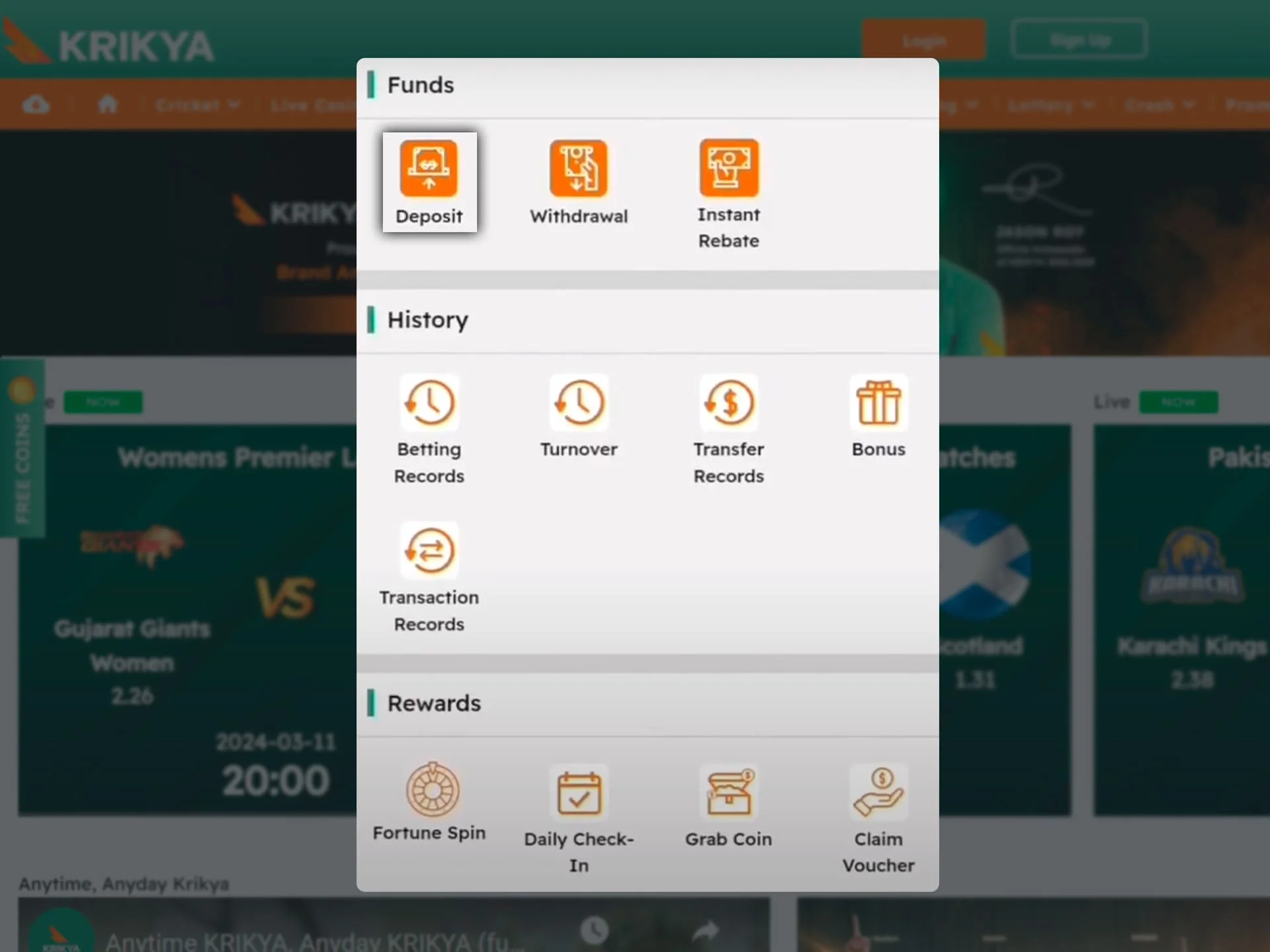 Fund your account and get Krikya welcome bonus.