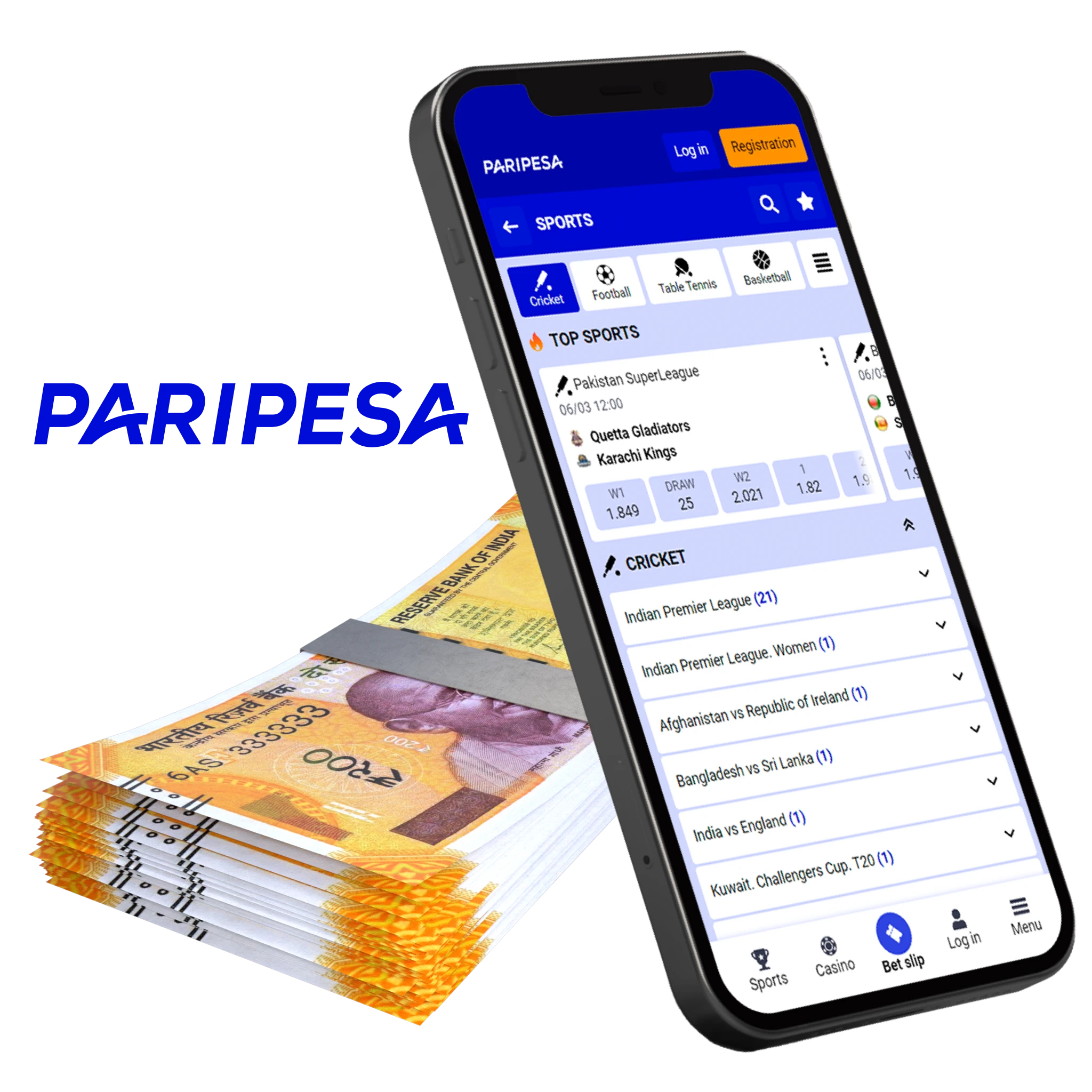 Paripesa app is the best real money cricket betting platform.