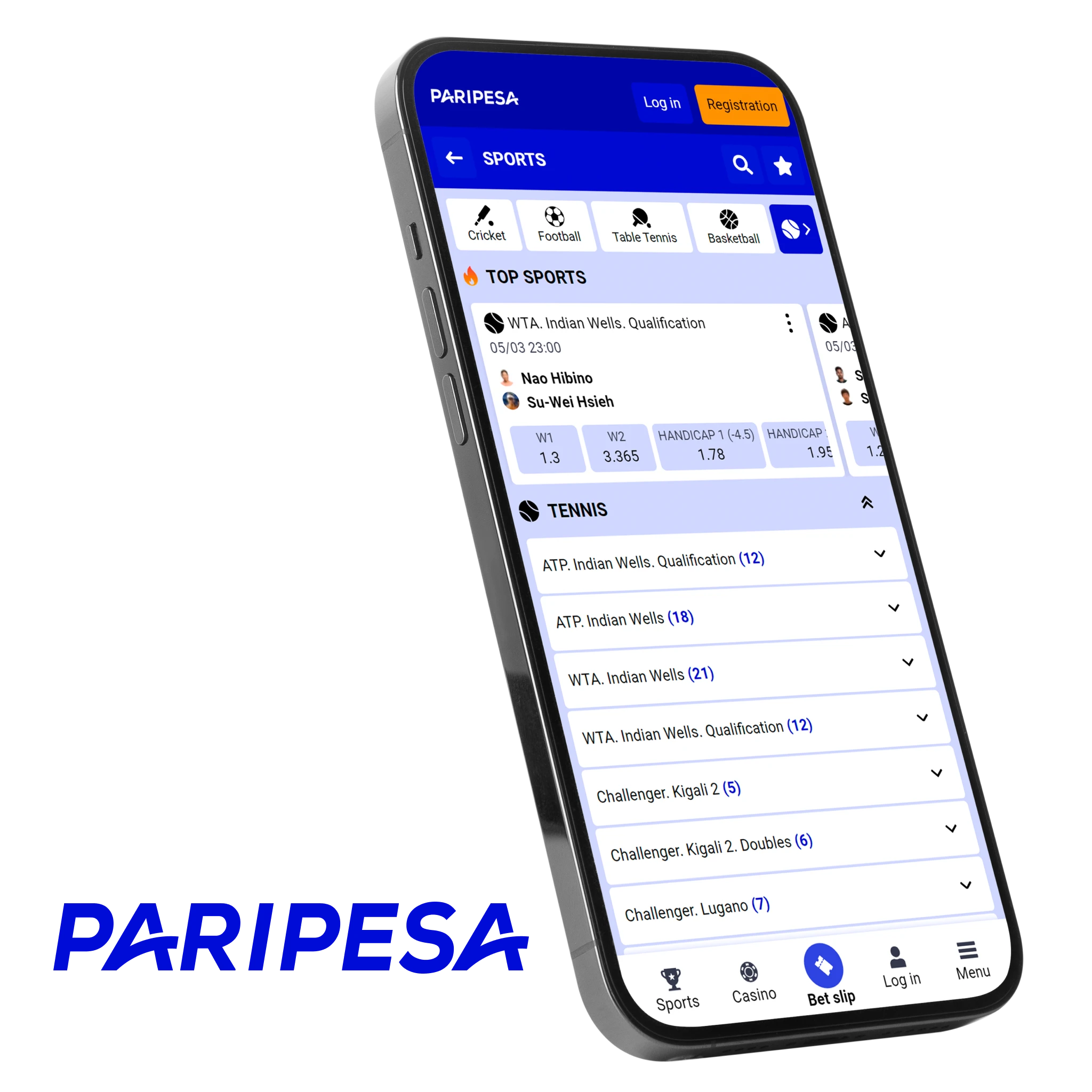 The Paripesa mobile app is definitely the best choice if it is important for you to bet on tennis with the highest odds every day.