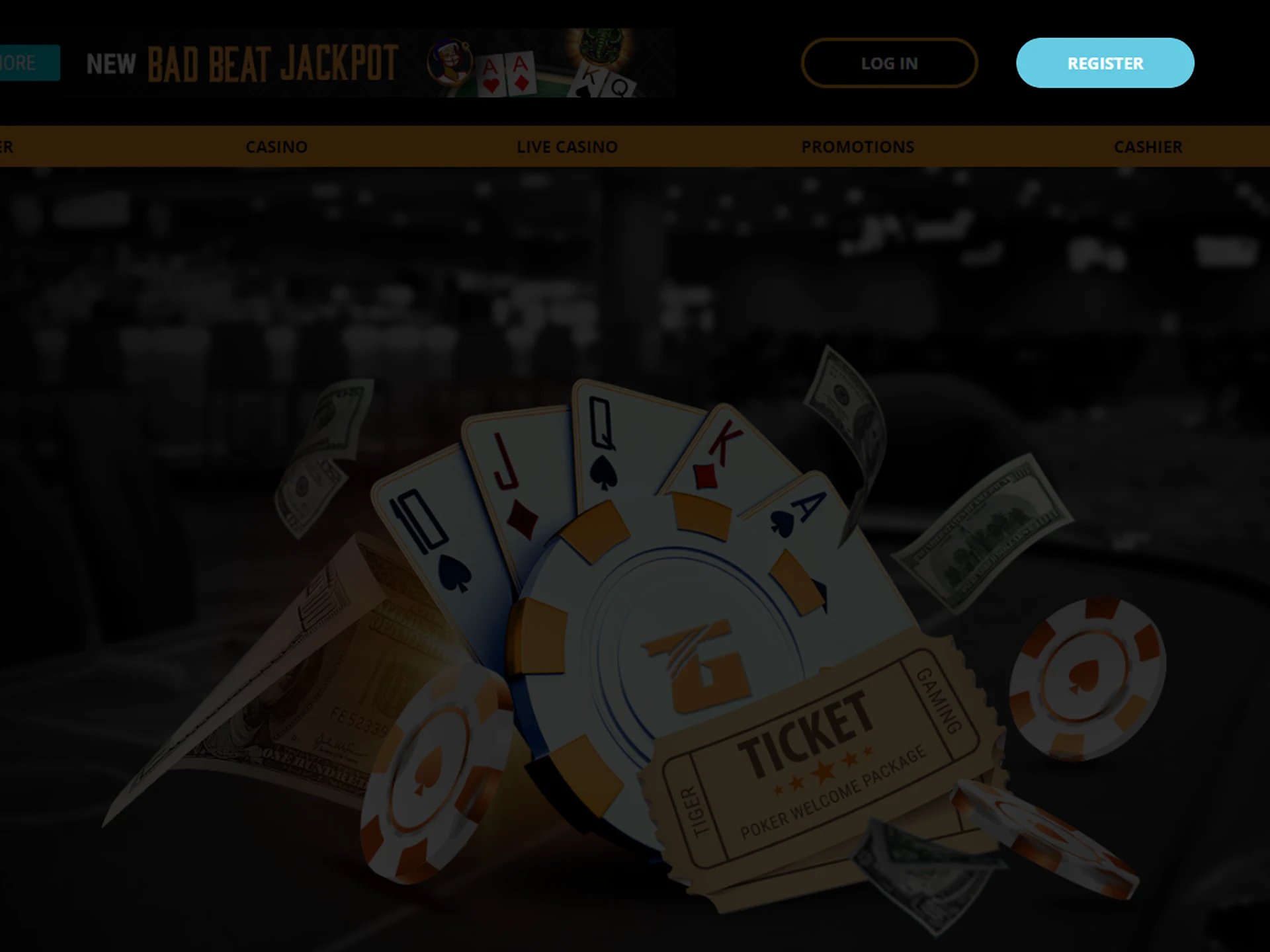 Start your registration process on the Tiger Gaming website.